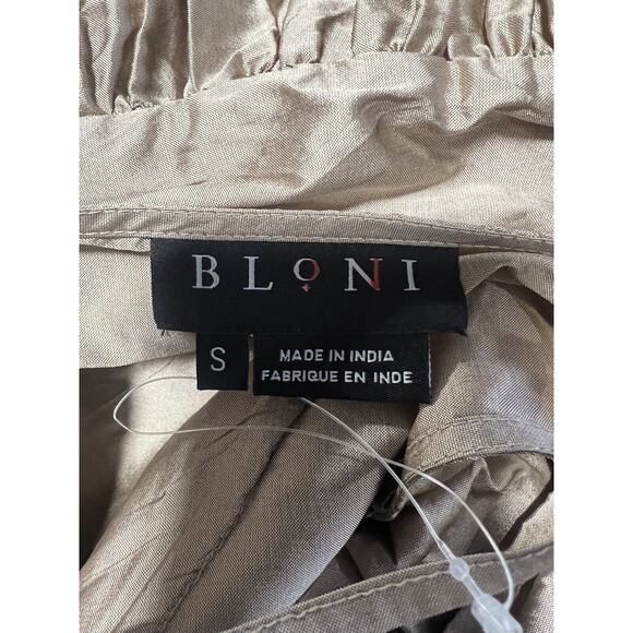 Anthropologie Bloni Tiered Shine Dress Size Small Metallic Midi Dress Bronze - Picture 12 of 12